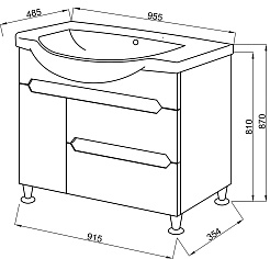 Ceruttispa Тумба с раковиной Ломбардия 95 – фотография-2